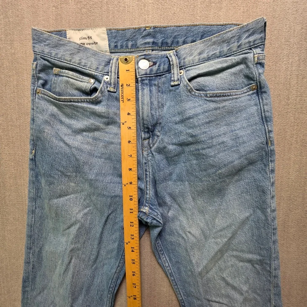 H&M Slim Fit Jeans Mens 30x32 Light Wash Blue Denim Casual Classic